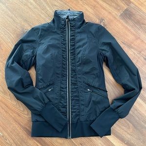 Lululemon Black Ruffled Trimmed Jacket Size 4